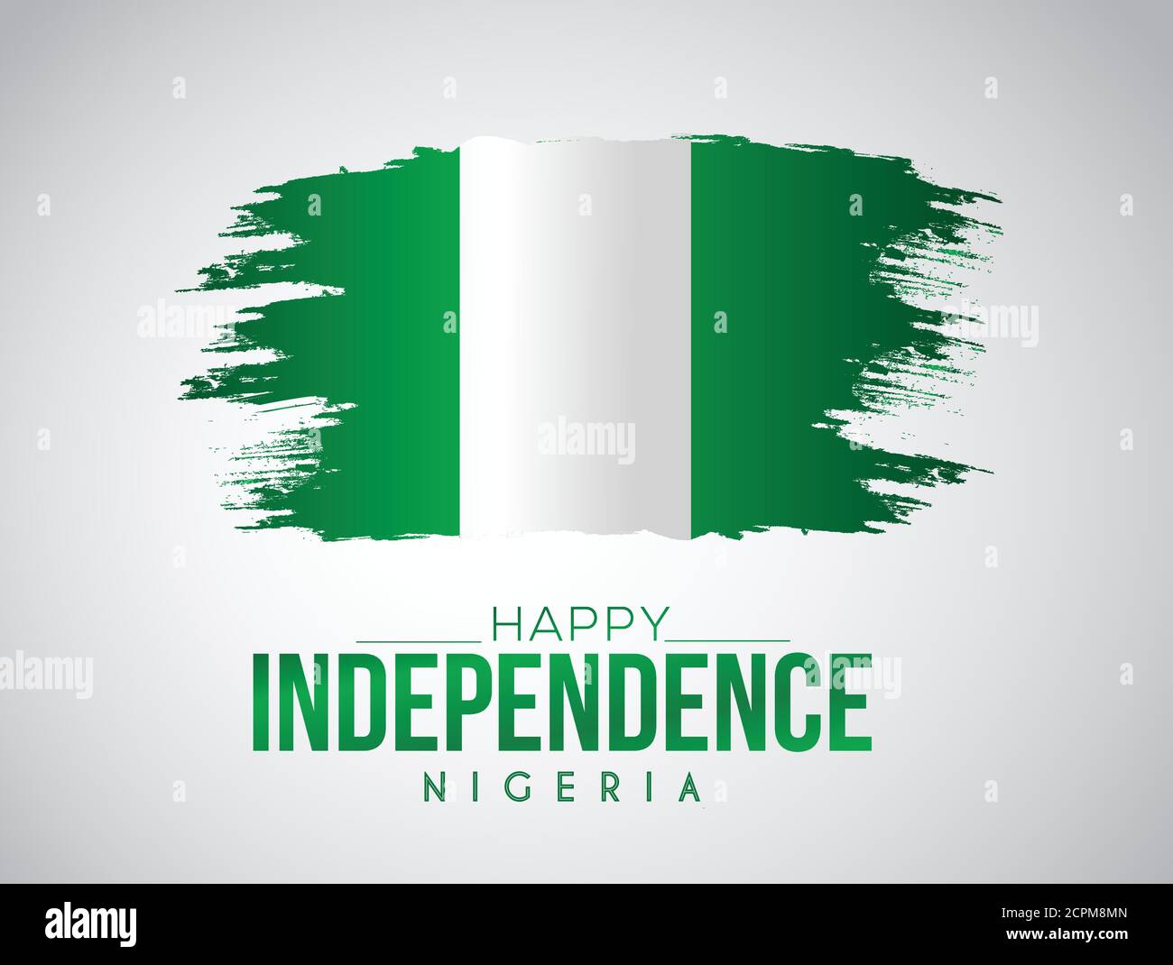 1. Oktober Nigeria Independence Day Vorlage mit gebürsteter Flagge. vektor-Illustration Stock Vektor