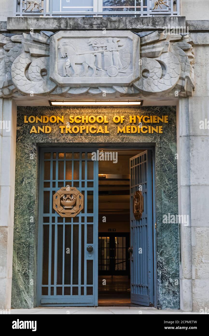 England, London, Westminster, Bloomsbury, Eintritt in die London School of Hygiene and Tropical Medicine Stockfoto