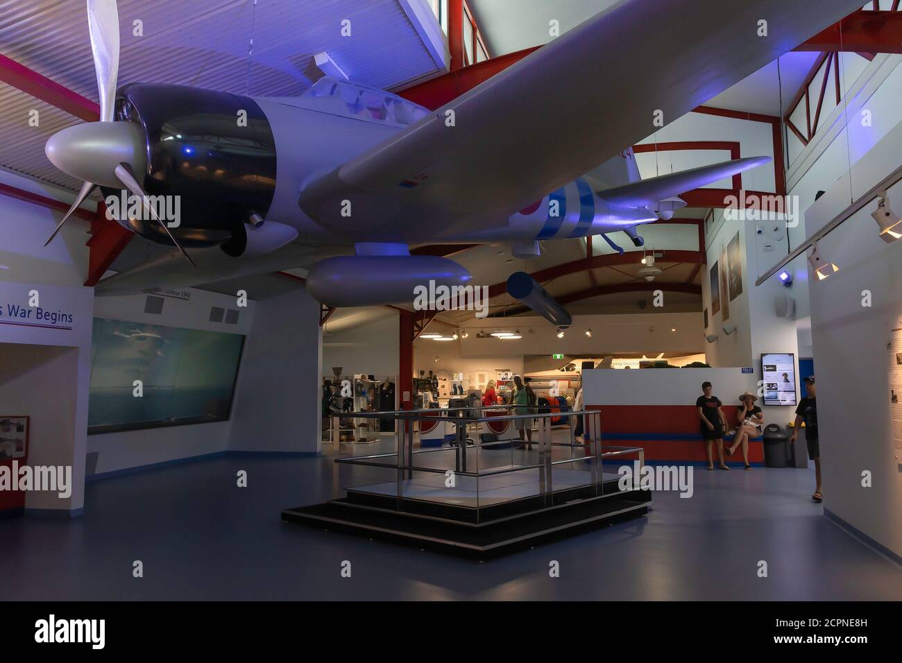 Darwin, Australien - 14. März 2020: Eine interne Gesamtansicht des Royal Flying Doctors Service Museums im Hafen von Darwin, Australien. Stockfoto