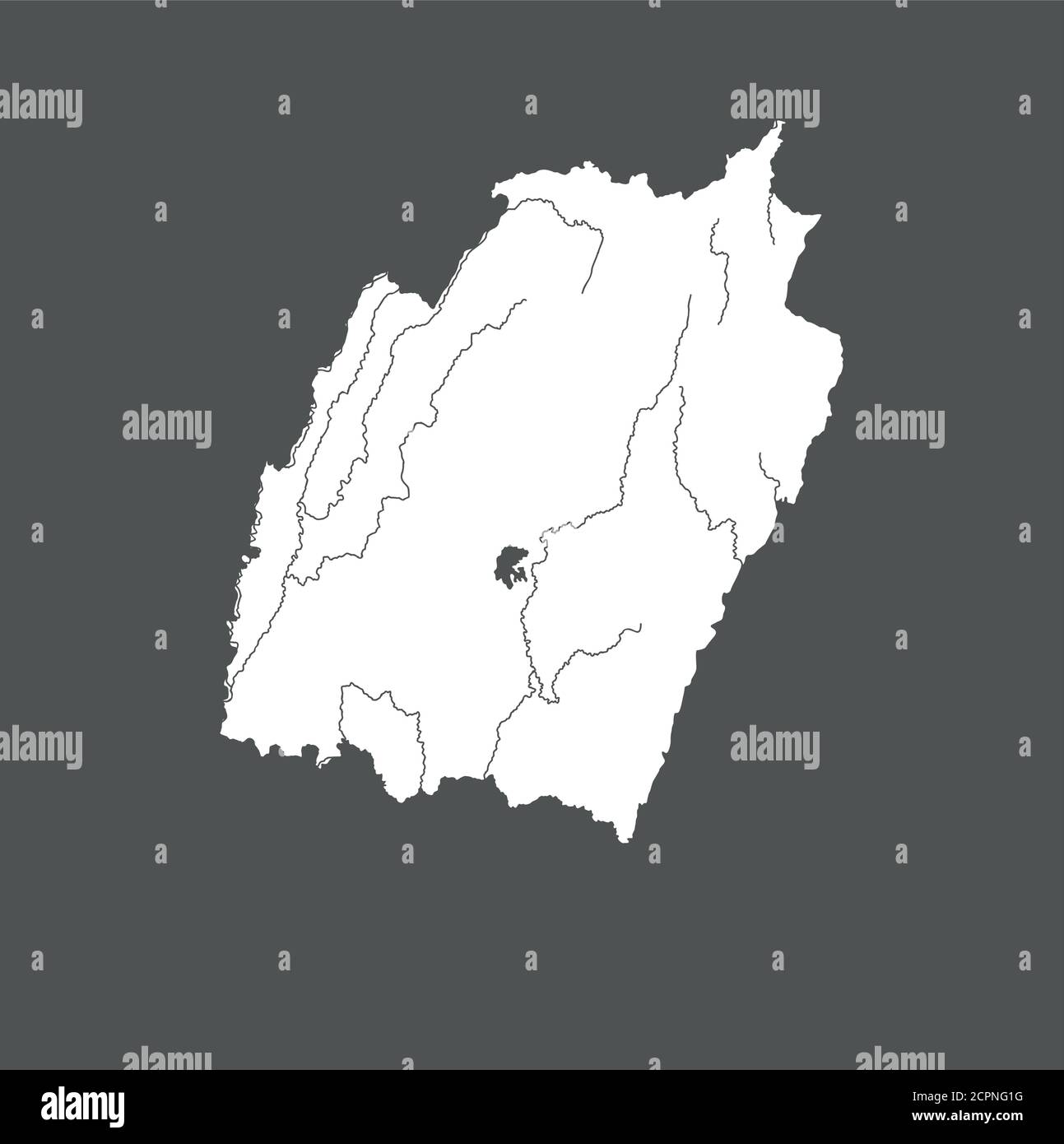 Indien Staaten - Karte von Manipur. Handgemacht. Flüsse und Seen werden angezeigt. Bitte sehen Sie sich meine anderen Bilder von kartographischen Serien an - sie sind alle sehr detailliert Stock Vektor