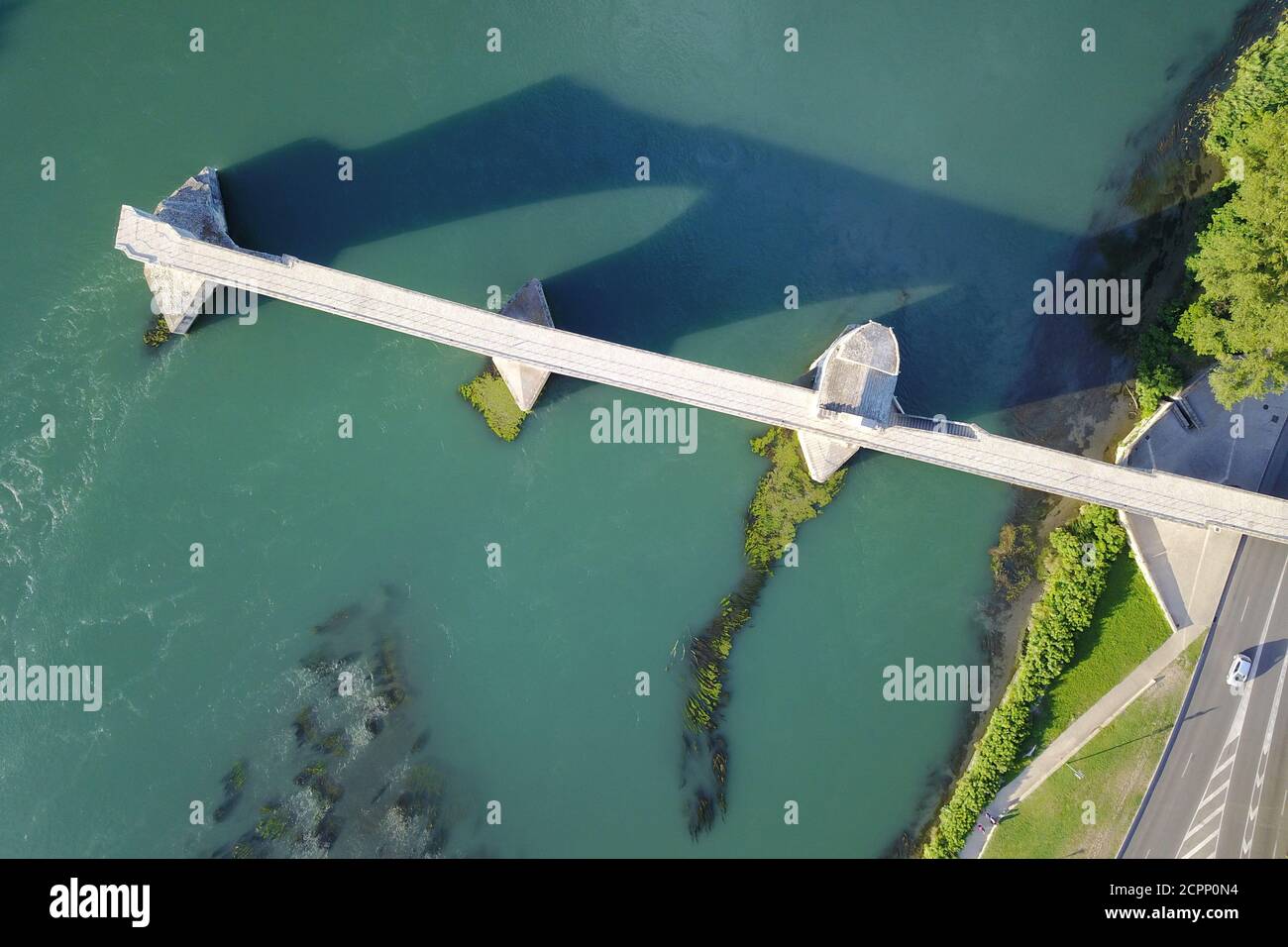 Luftaufnahme von Pont D'Avignon in der Stadt Avignon, Frankreich Stockfoto