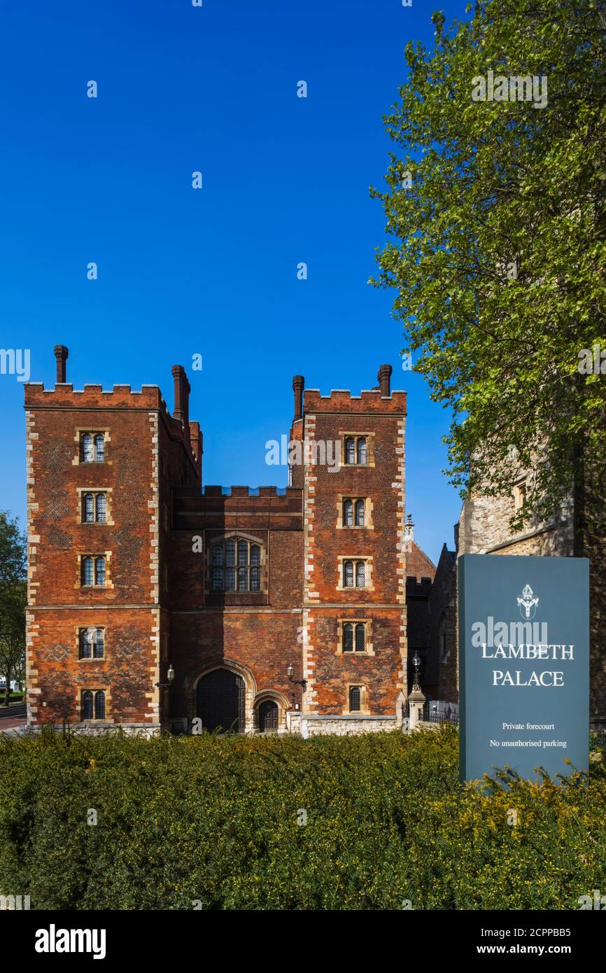 England, London, Lambeth, Lambeth Palace, London Residenz des Erzbischofs von Canterbury Stockfoto