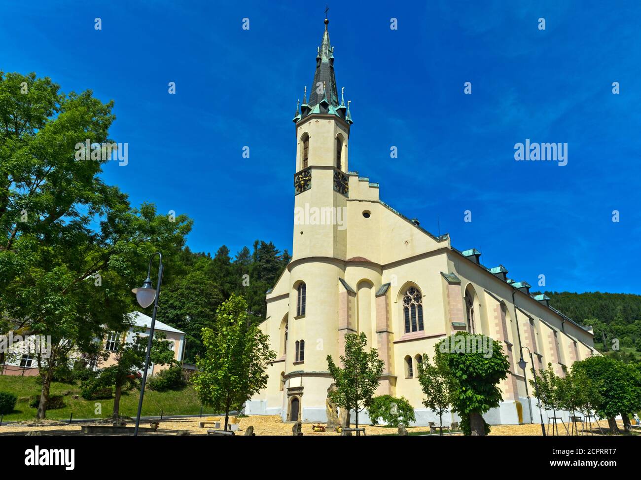 Stadtkirche St. Joachim und St. Anna, Jachymov, Joachimsthal, Montanregion Erzgebirge Stockfoto
