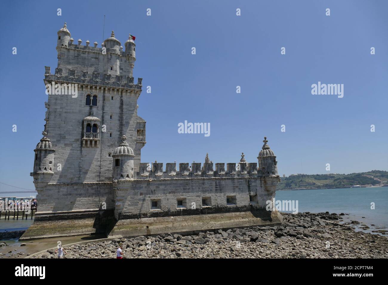 Portugal, Lissabon, Belem-Turm. Belem Turm, offiziell der Turm von Saint-Vincent ist eine Festung aus dem 16. Jahrhundert in Lissabon, die als diente Stockfoto