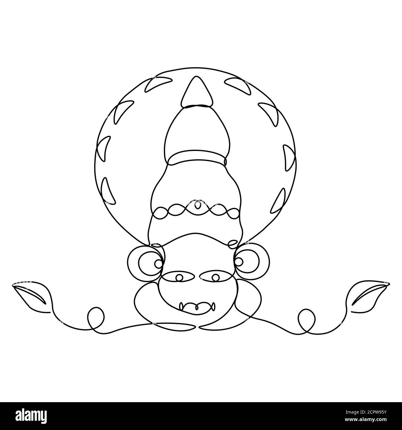 Happy Onam Kathakali Illustration gezeichnet mit einer kontinuierlichen... Stock Vektor