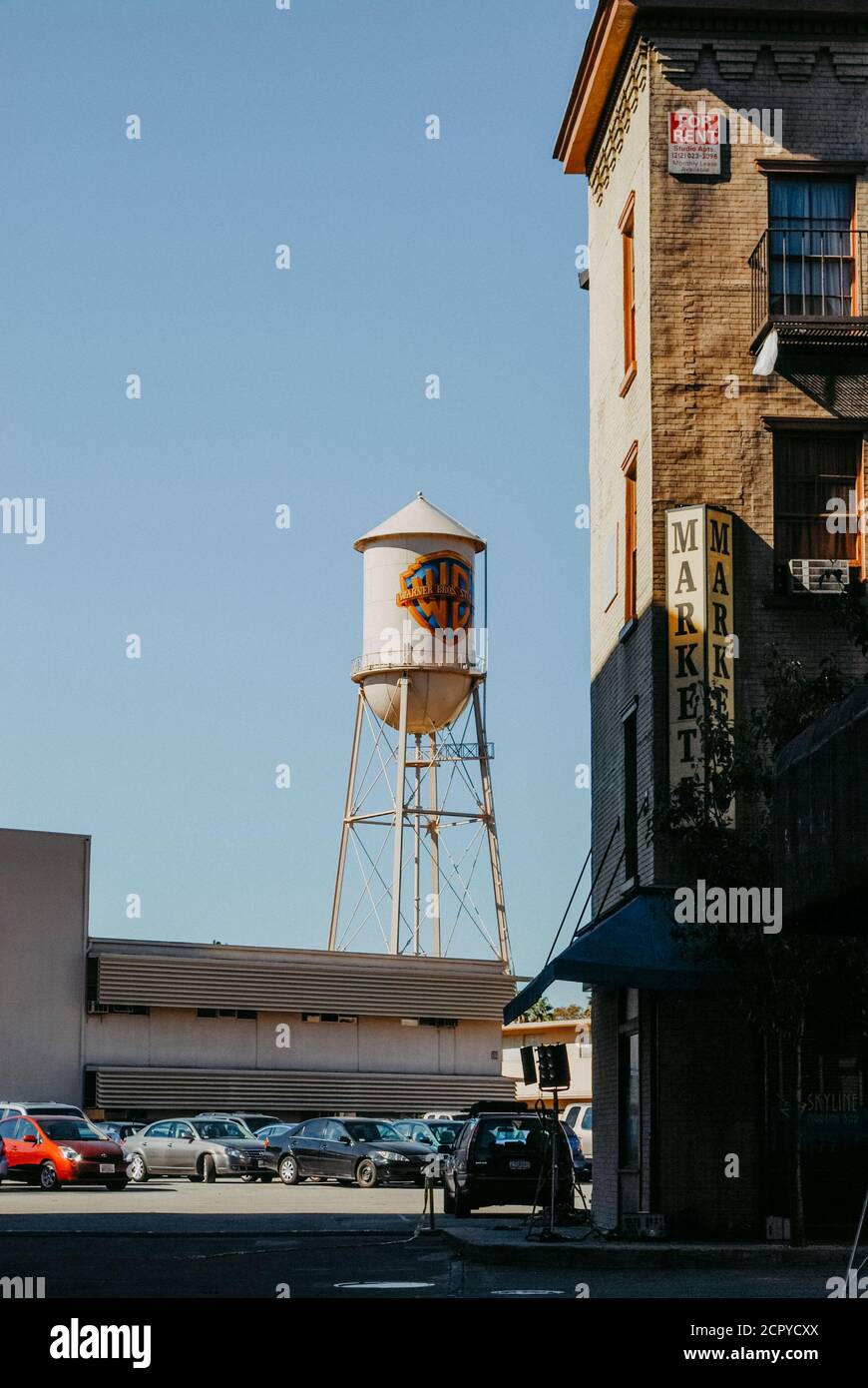 USA, Kalifornien, Los Angeles, berühmter Warner Brothers Studios Wasserturm Stockfoto