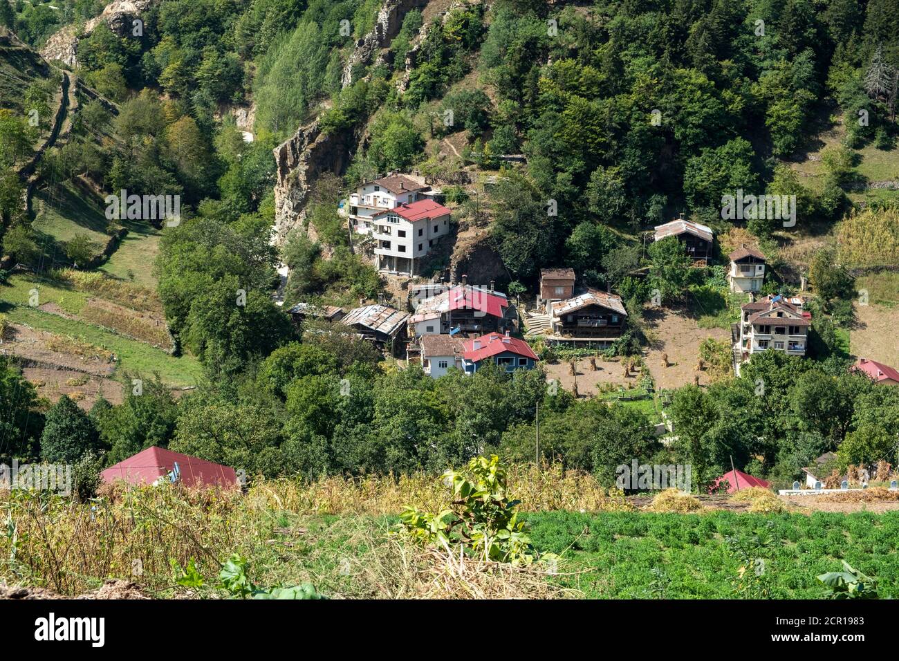 Eine Siedlung im Dorf Köknar im Bezirk Çaykara Provinz trabzon Stockfoto