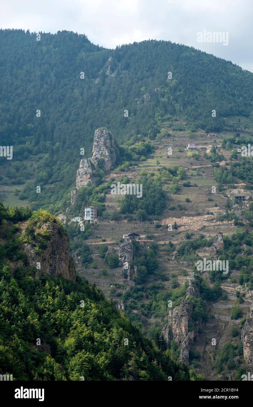Bild aus dem Dorf Keknar im Bezirk Çaykara der Provinz Trabzon Stockfoto
