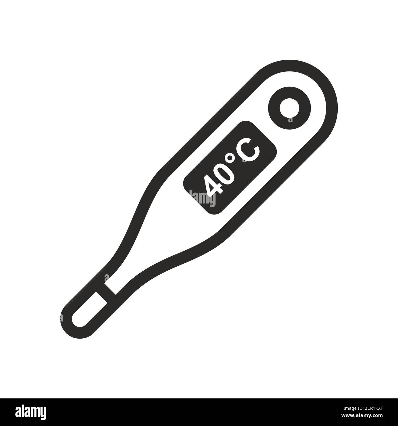 Fieber, Symbol für hohe Temperatur. Vektorsymbol auf weißem Hintergrund isoliert. Stock Vektor