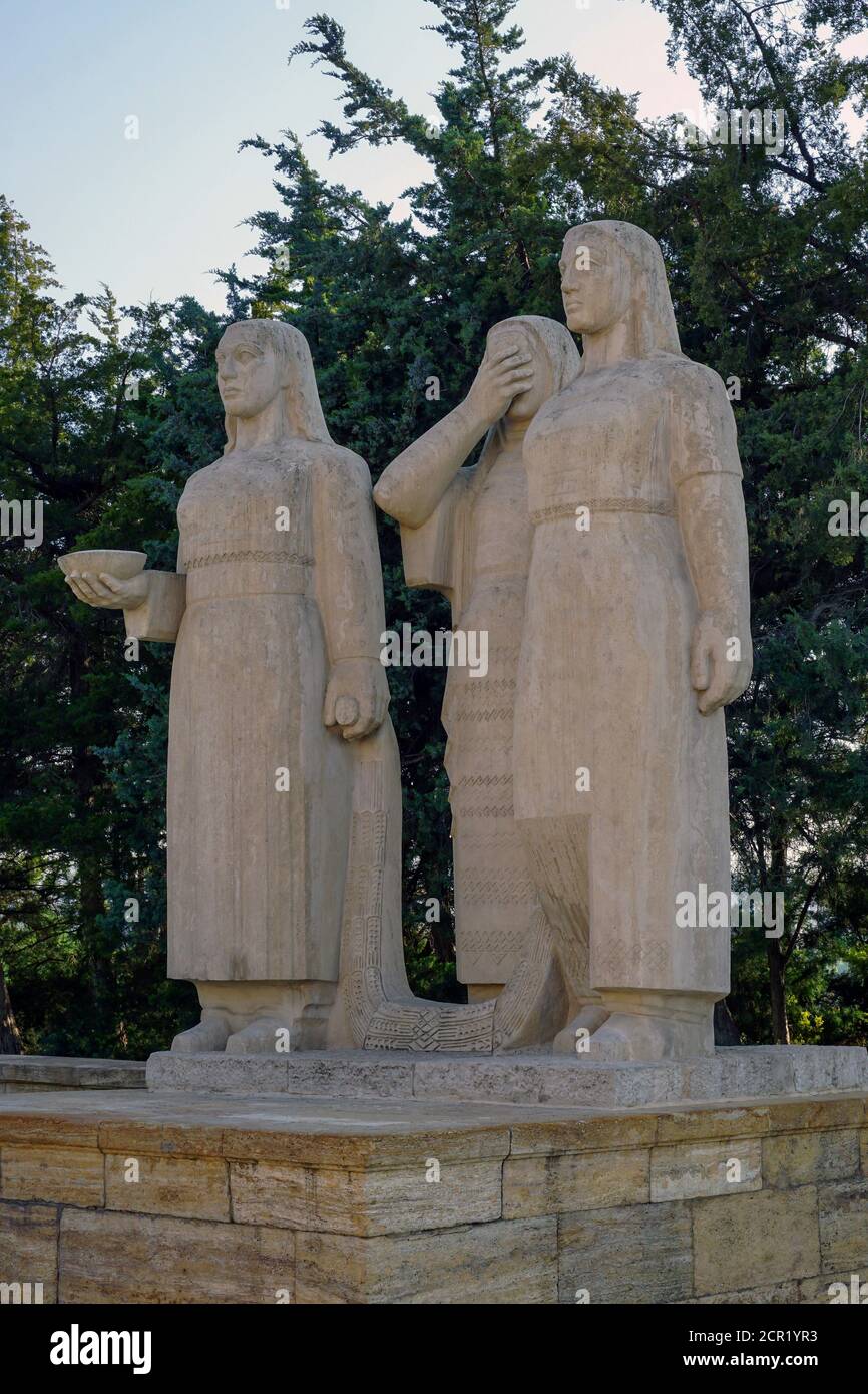 Anitkabir Löwenstraße Statuen Nahaufnahme Stockfoto