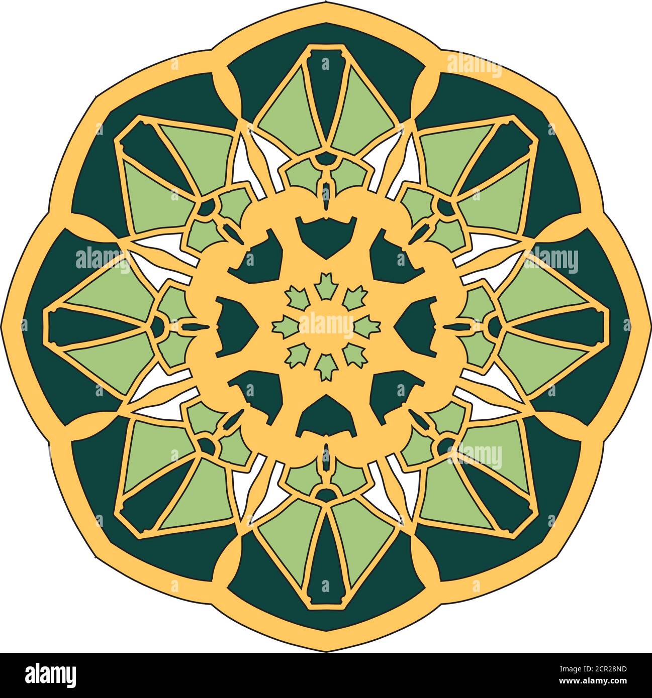 Mandala Vektor Ornament. Kreisförmiges symmetrisches Mandala. Ethnische Muster. Stock Vektor