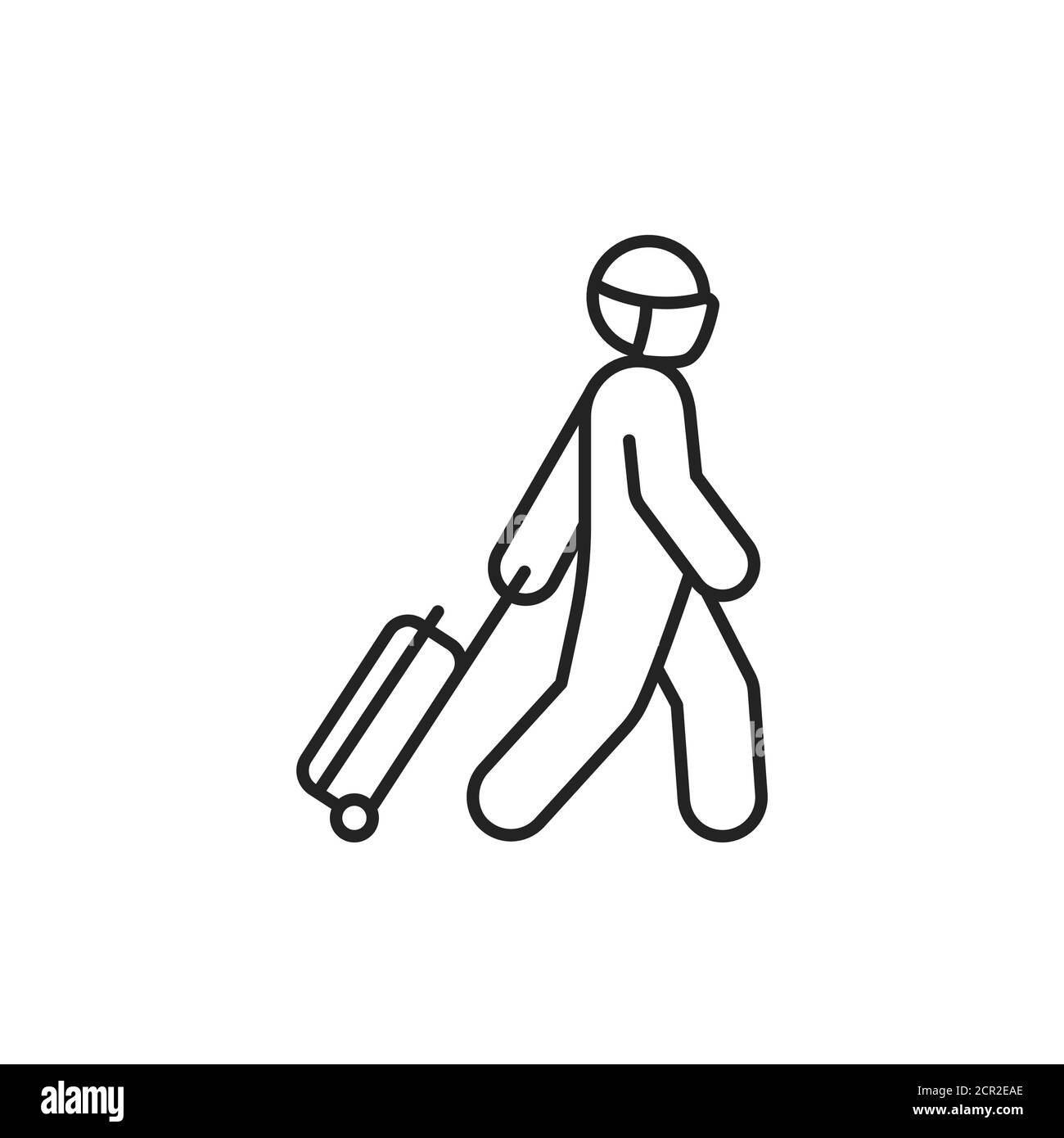 Tourist mit Gepäck schwarze Linie Symbol. Sicheres Reisen. Piktogramm für  Web, mobile App, Promo. UI-UX-Designelement Stock-Vektorgrafik - Alamy