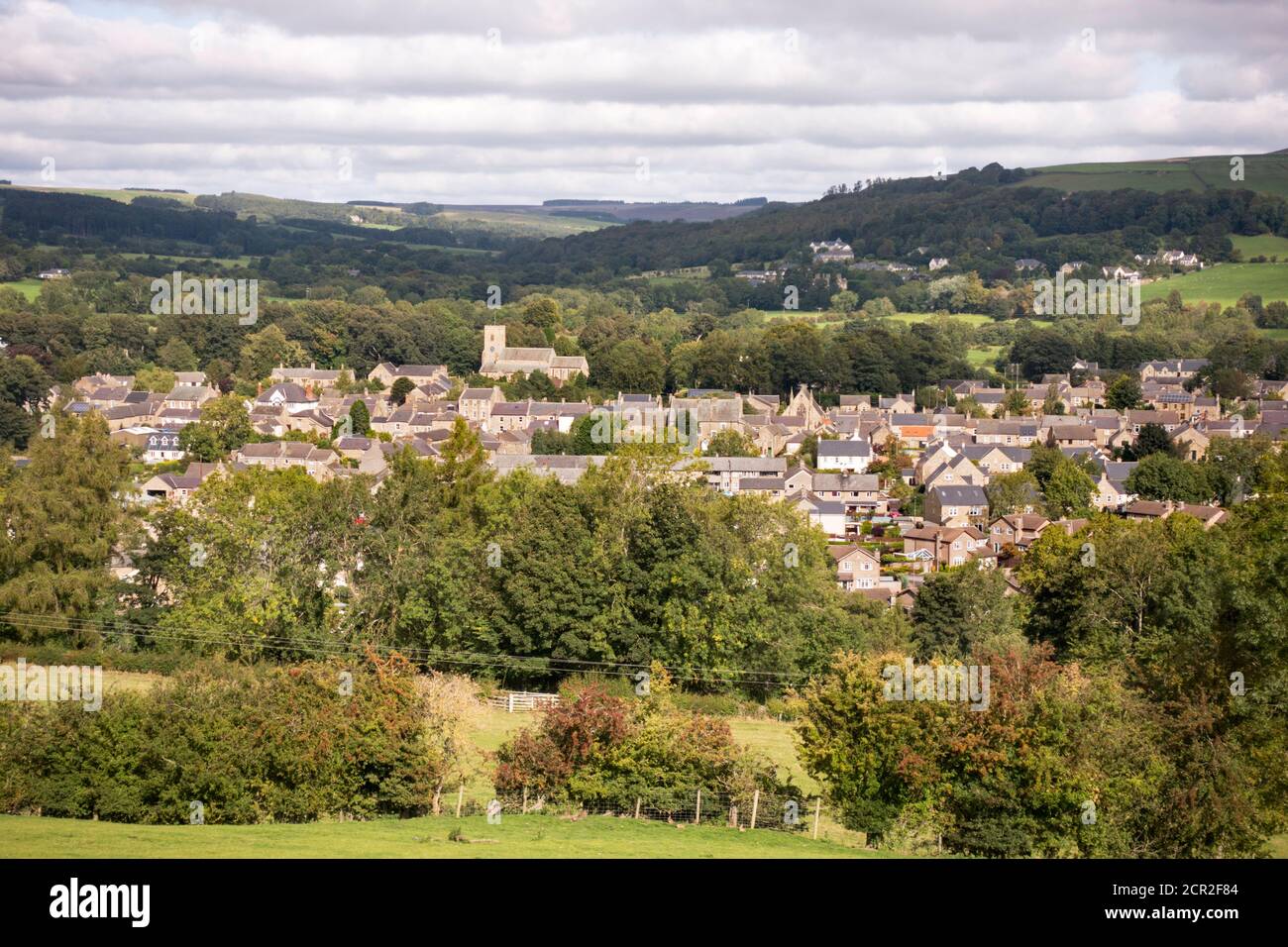 Wolsingham Stadtbild von oben, Co. Durham, England, Großbritannien Stockfoto