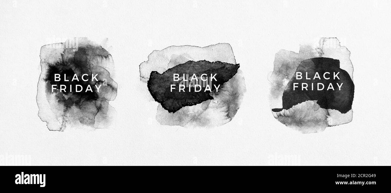 Illustration von Black Friday Verkauf schwarze Label-Kollektion Stockfoto