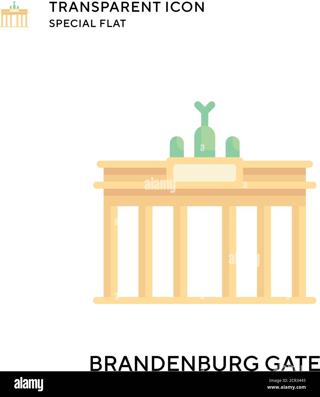 Vektorsymbol Brandenburger Tor. Flache Illustration. Vektor EPS 10. Stock Vektor