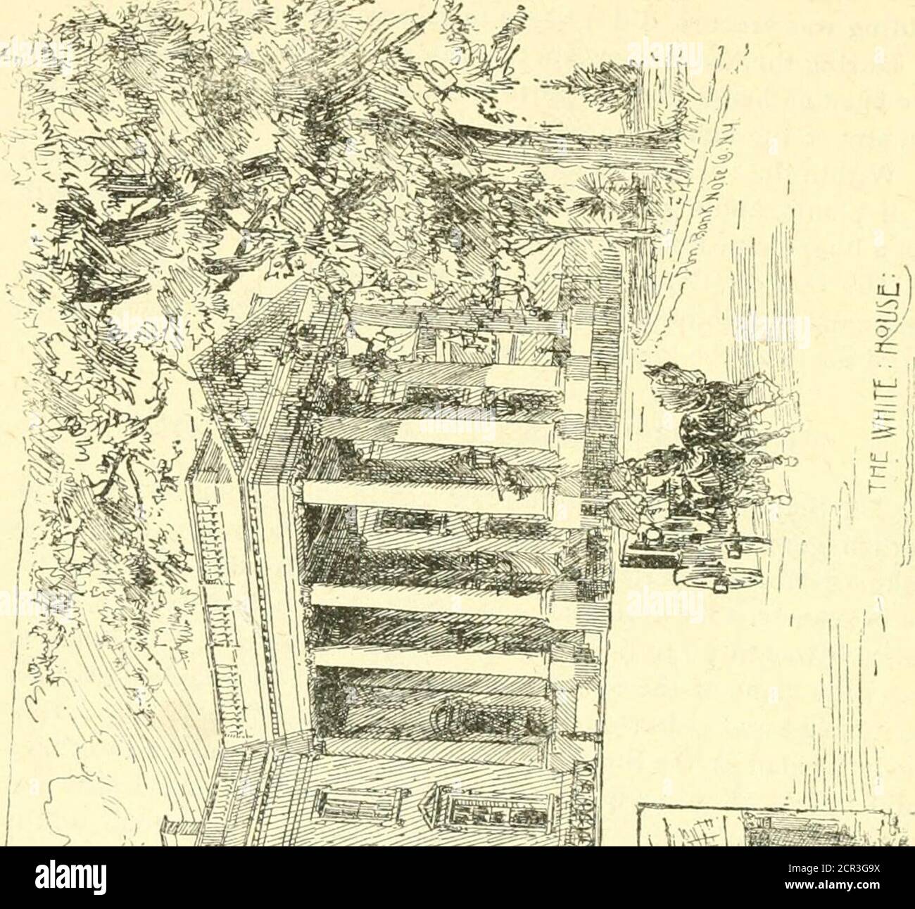 . Führer nach Washington . E unter den Männern. Das Gebäude befindet sich auf dem Smithsonian Gelände, das als öffentlicher Park angelegt ist, mit breiten Antrieben und Fußwegen, schönen Rasenflächen und üppigen Baumhainen. Das Gebäude ist aus rotem Sandstein und ist im normannischen Architekturstil. Es gibt neun Türme verschiedener Formen und Typen. Die Front verlängert vierhundert und twentv-sechs Fuß, das Mittelgebäude seiend fünfzig durch zweihundert Fuß, und es sind zwei Flügel, der Ostflügel, der einen Vorraum und eine Veranda hat, die andthe Westseite eine halbrunde Projektion angebracht werden. Die Institution gibt etwa 70,000 Dollar pro Jahr aus Stockfoto