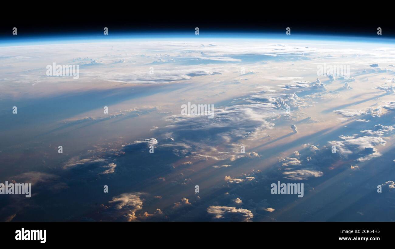Sonnenaufgang aus dem All, ISS, August 2020 Stockfoto