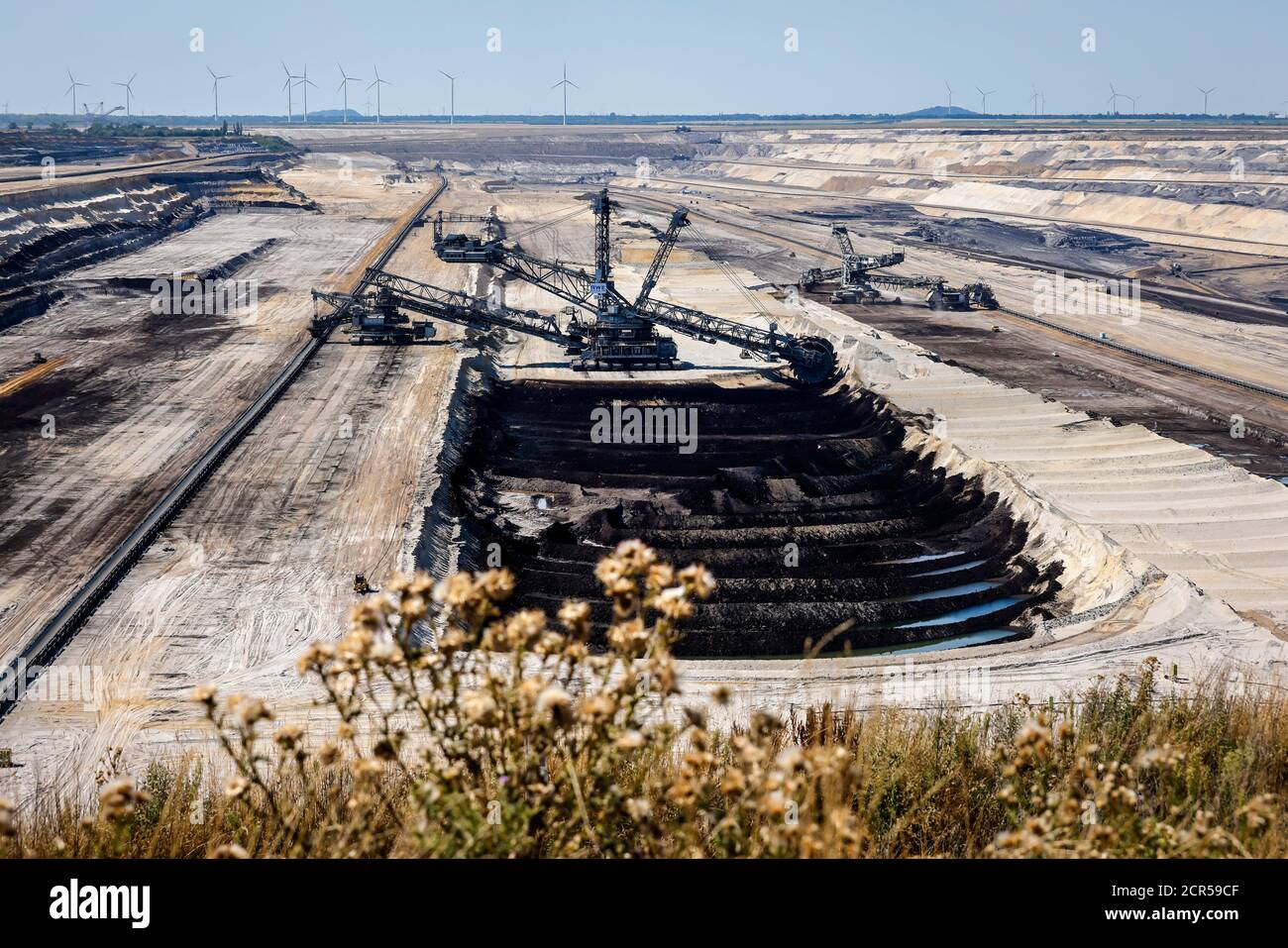 Inden, Nordrhein-Westfalen, Deutschland - Braunkohlebergwerk RWE Inden wird die Förderung ausschließlich für die Versorgung des Kraftwerks Weisweiler, der, verwendet Stockfoto