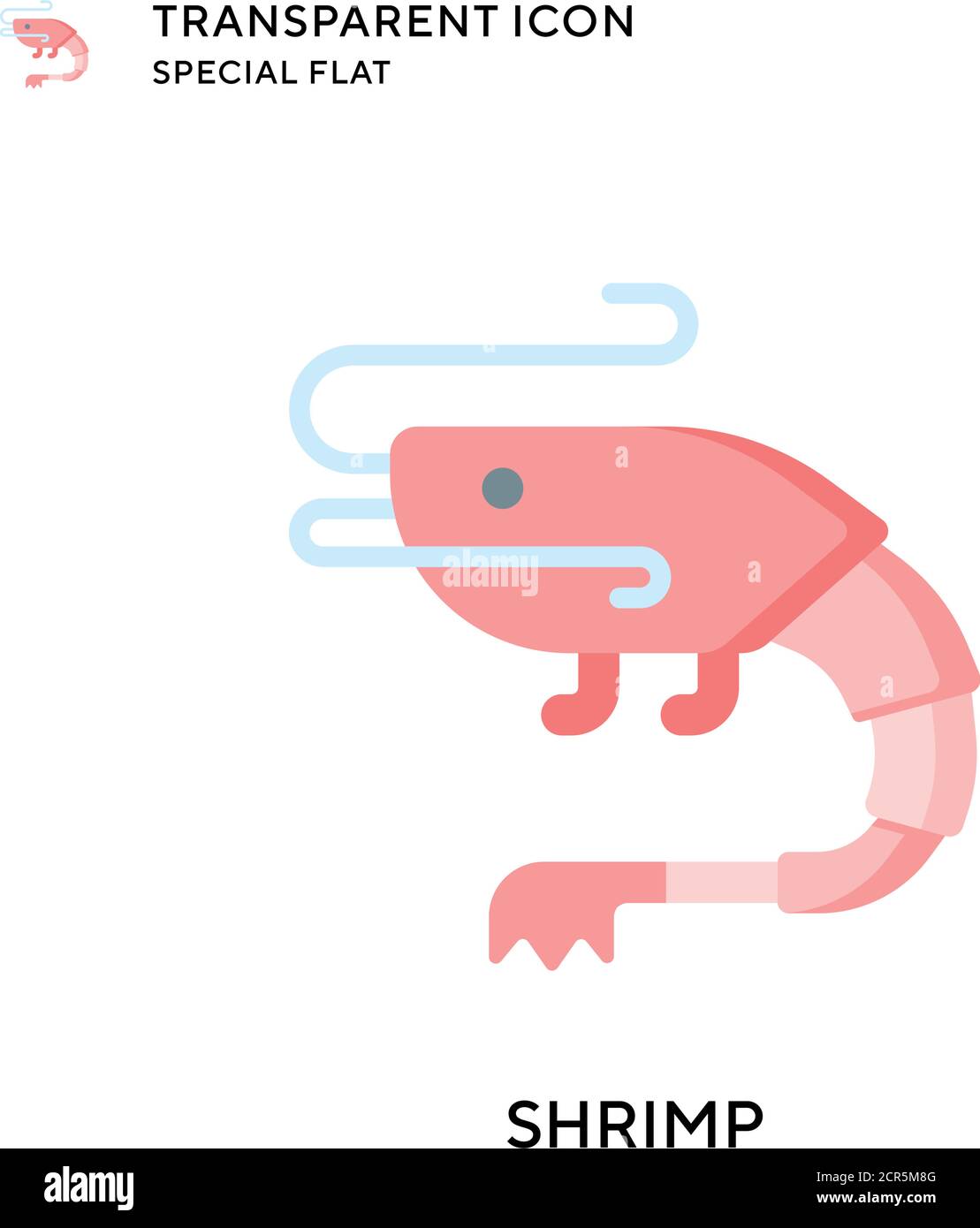 Shrimp-Vektorsymbol. Flache Illustration. Vektor EPS 10. Stock Vektor