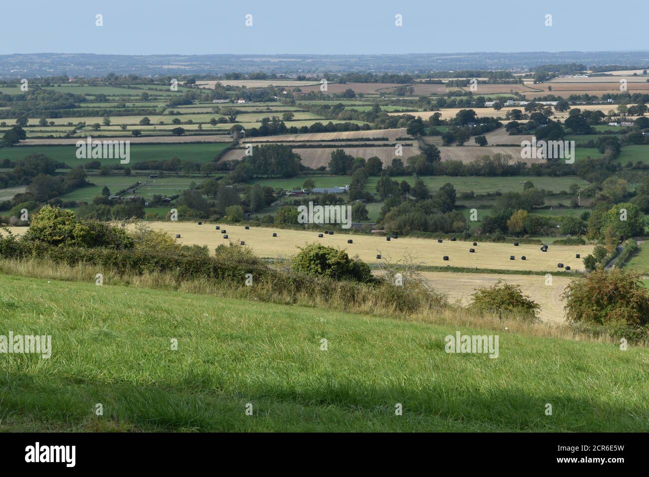 Wiltshire Landschaft in der Nähe von Westbury, England Stockfoto