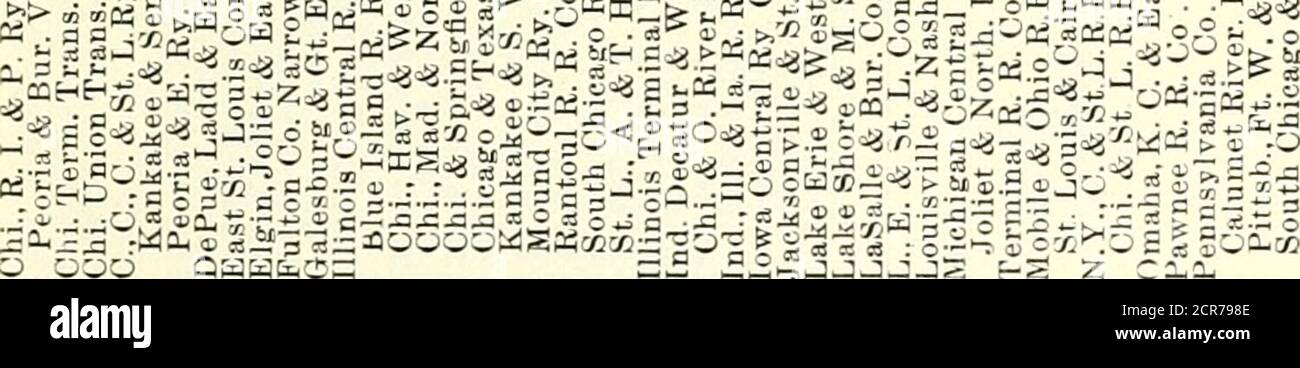 . Jahresbericht der Eisenbahn- und Lagerkommission des Staates Illinois. Anzahl der Tonscarried eine Meile. Il ;ii :i ill;IS LIS il ill; Anzahl der Tonnen offreight durchgeführt ist :is :i ii : iiiii !D ii 1 Passagier verdienen-ings pro Meile ofRoad (includingtrackage Rechte).. !!IB;!;I!; iiiii i; ig ; ill 1 :;:-;: :^ Durchschnittlicher Betrag, der von einem Passagier empfangen wurde.Dollar ana Cent ii 11 %   i m Ni Durchschnittliche Entfernung, in Meilen.. IKS :2S :3 :S2 : : :f:g Anzahl der Passen-gers durchgeführt onemile ;gi IIS :§ ill i ill LIS ;i ISM i is ill Anzahl der Passen-gers durchgeführt verdienen-ing Einnahmen ISI i^i ;i i^i iiil Stockfoto