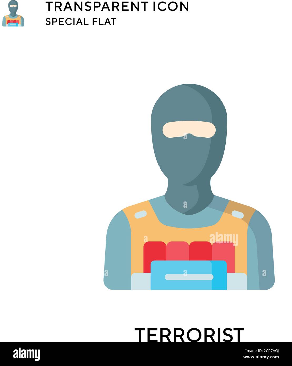 Symbol für terroristische Vektorgrafiken. Flache Illustration. Vektor EPS 10. Stock Vektor