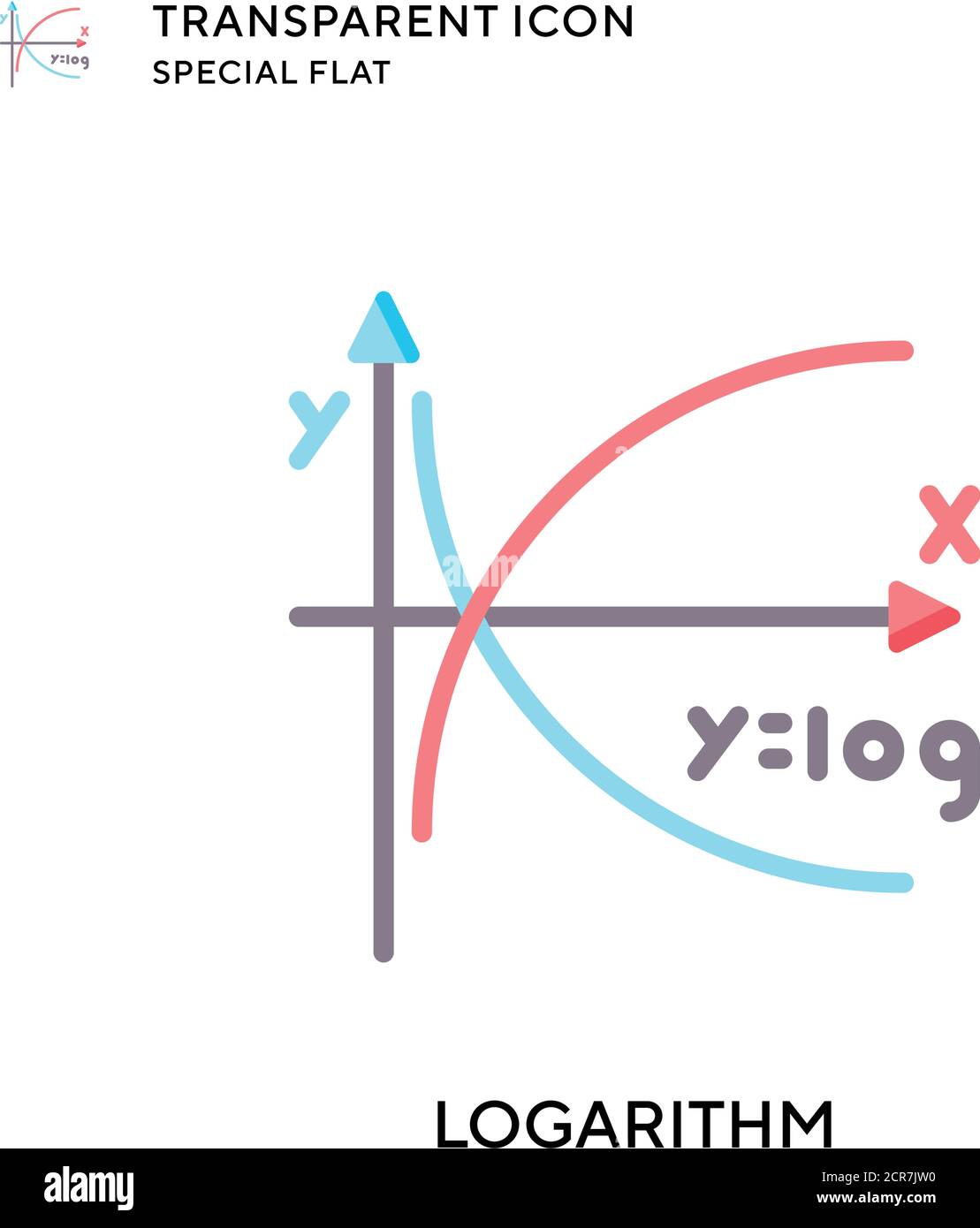 Symbol für den Logarithmus-Vektor. Flache Illustration. Vektor EPS 10. Stock Vektor