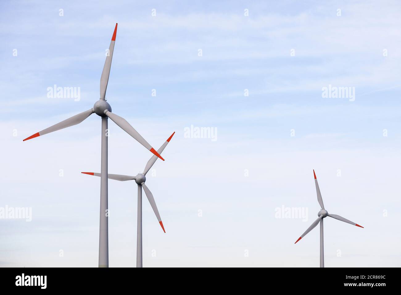 Windturbinen, Recklinghausen, Ruhrgebiet, Nordrhein-Westfalen, Deutschland Stockfoto