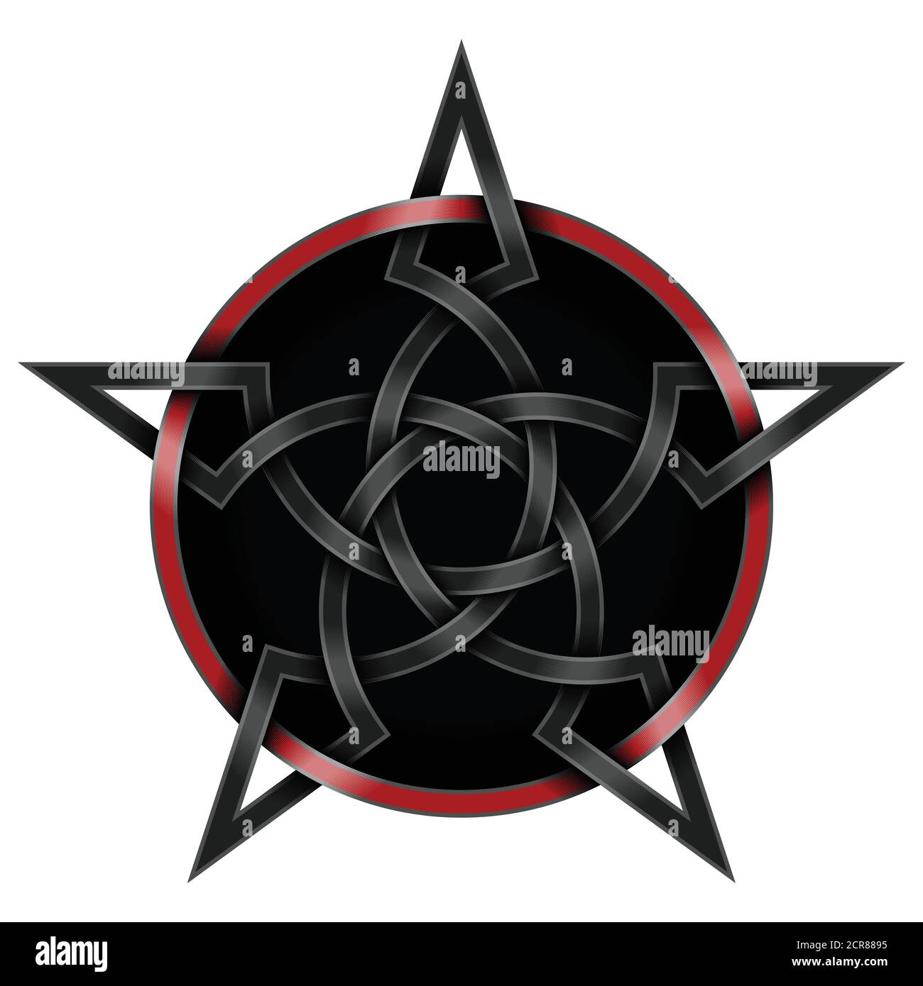Vektor-Illustration von verflochtenen Stern im keltischen Stil mit Kreis umgeben, mit schwarzem Hintergrund Stock Vektor