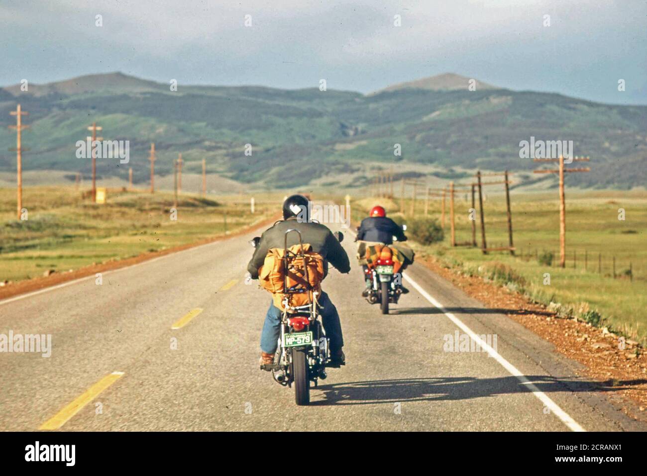 Urlauber auf Motorrädern, 05 1972 Stockfoto