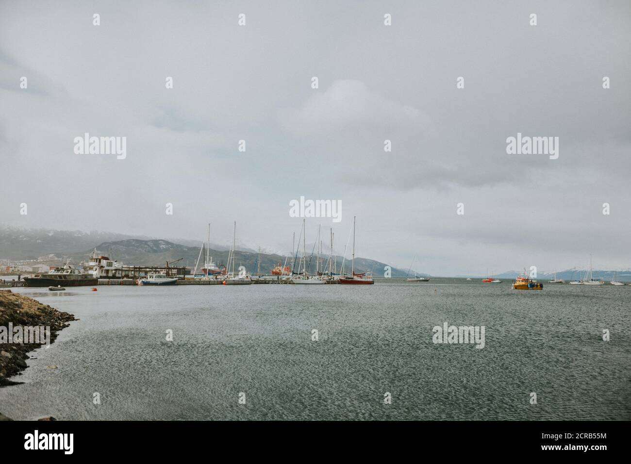 Boote von Ushuaia Hafen bereit, um zur antarktis zu gehen Stockfoto