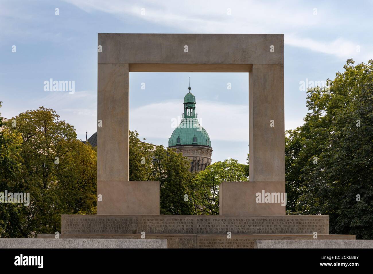 Denkmal der Juden Kriegsopfer wird in der Innenstadt von Hannover angehoben. Stadt hatte eine große jüdische Gemeinde, die von Nazis vor dem Zweiten Weltkrieg unterdrückt wurde Stockfoto