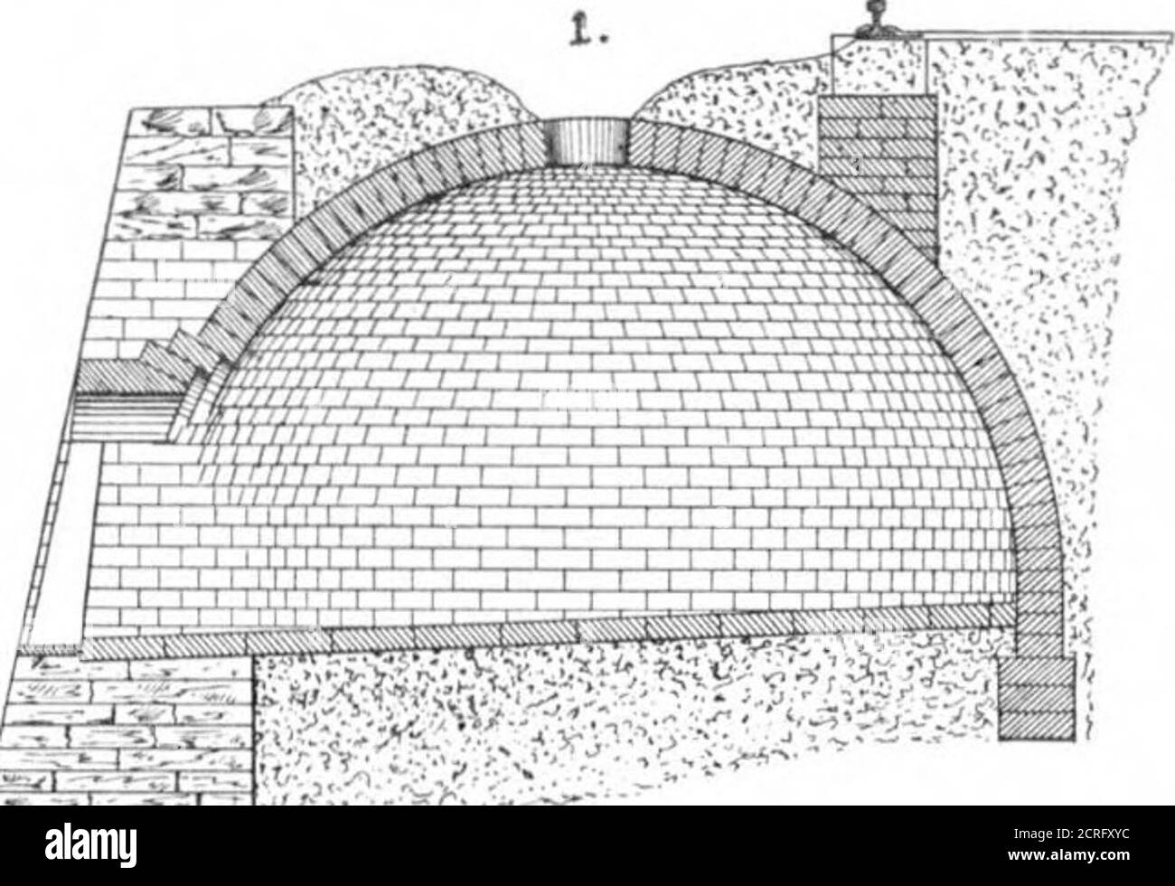 . Scientific American Volume 85 Number 06 (August 1901) . atic Koks-Schubladen und Auto-Loadershave verdrängte Handarbeit. Ein großes Problem mit dem Bienenstock Ofen ist die Unmöglichkeit, byit eine absolute Gleichmäßigkeit des Produkts zu erhalten. Um den Herstellungsprozess zu verbessern, wurden größere Chargen und erhöhte natürliche Luftströmungen eingesetzt, jedoch ohne entschlossene Ergebnisse. Die in den letzten zwei Jahren errichtetenBienenstock-Öfen sind etwas größer als die alten Öfen. Es gab auch einige kleinere Änderungen. Im Bienenstock Ofen die Masse der Kohle, wie sie zu Koks verschmilzt, schwillt an und steigt. Wenn, auf q Stockfoto