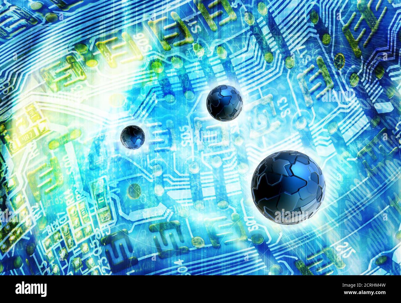 Quantum Computing Konzept und Qubits Stockfoto