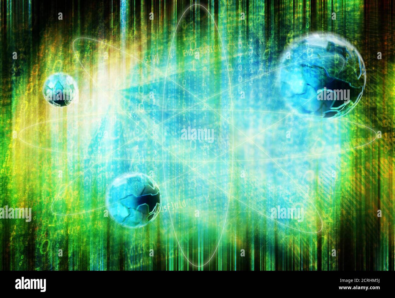 Quantum Computing Konzept und Qubits Stockfoto