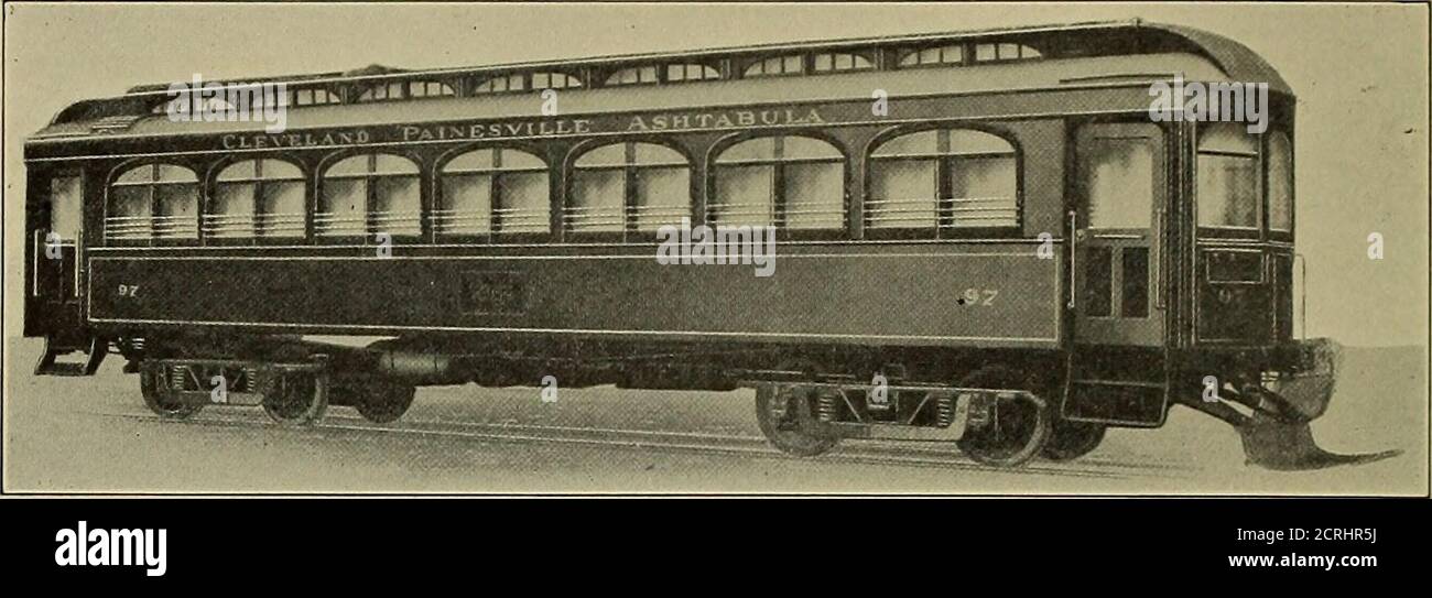 . Stahlschienen; ihre Geschichte, Eigenschaften, Festigkeit und Herstellung, mit Hinweisen auf die Grundsätze der Schienenfahrzeuge und Gleisgestaltung . 51 Fuß Doppel-Ende Special Parlor Car mit Raucherzimmer.Sitzplatzkapazität, Stühle 26. Gewicht der Karosserie, ca. 29,000 lbs. Sitzkapazität, Sitze 52. Gewicht der Lkw, 20,322 lbs. Radstand der Lkw, 66. Gewicht komplett, ca. 39 Tonnen. Abb. 51. - Elektrische Eisenbahnfahrzeuge (Niles Car und Mfg. Co.). 88 STAHLSCHIENEN. 51 Fuß Single-End, zwei-Fach, schnell Interurban Car.Sitzkapazität, 52. Gewicht der Karosserie, ca. 26,500 lbs. Radstand der LKW, 66. Gewicht von tr Stockfoto