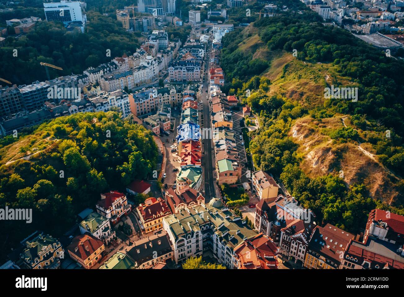 Luftpanoramic Blick auf die Andreevsky Abstieg Stockfoto