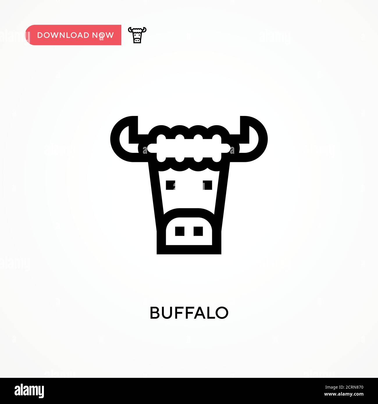 Buffalo einfaches Vektor-Symbol. Moderne, einfache flache Vektor-Illustration für Website oder mobile App Stock Vektor