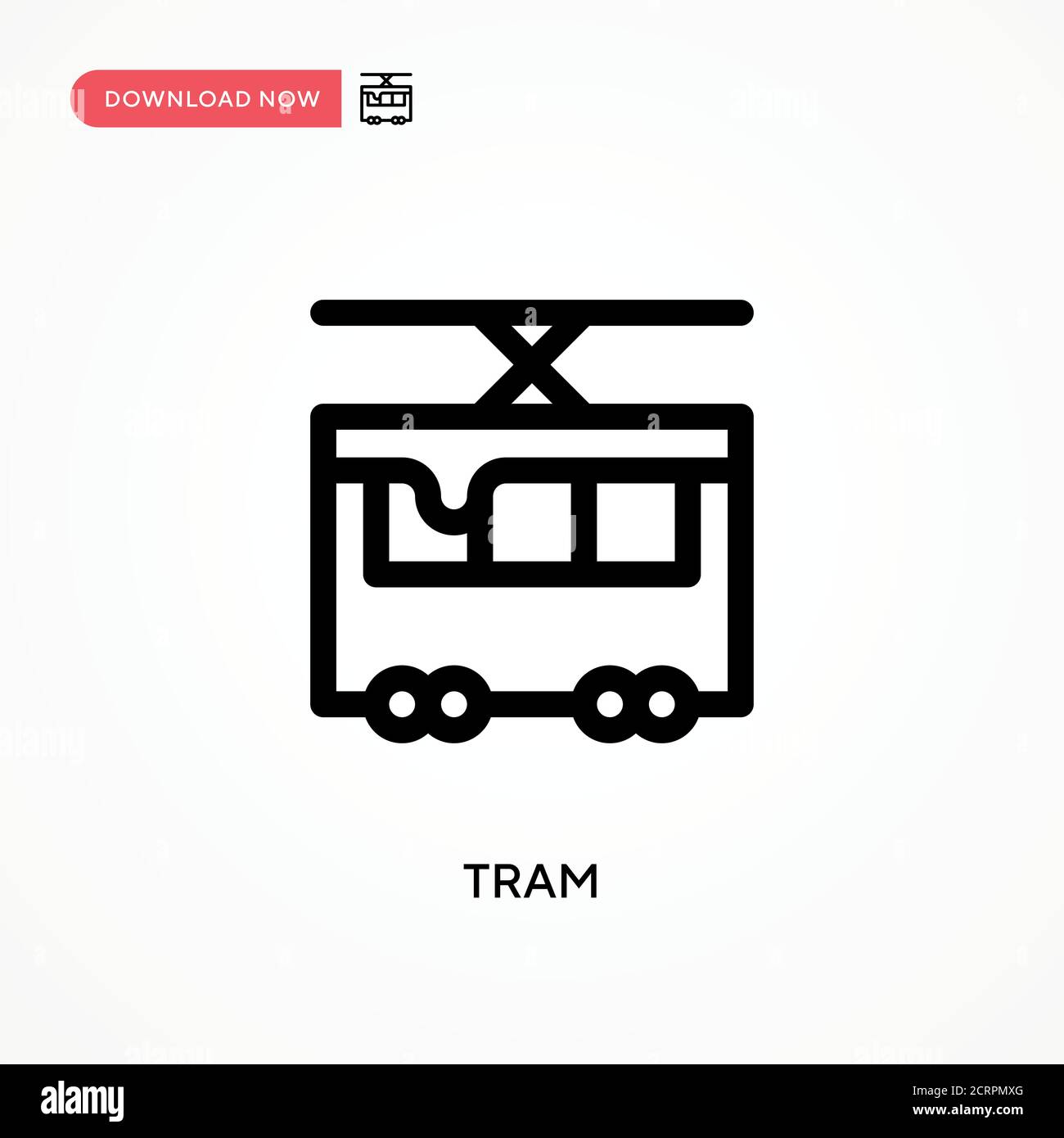 Tram Simple Vektor-Symbol. Moderne, einfache flache Vektor-Illustration für Website oder mobile App Stock Vektor