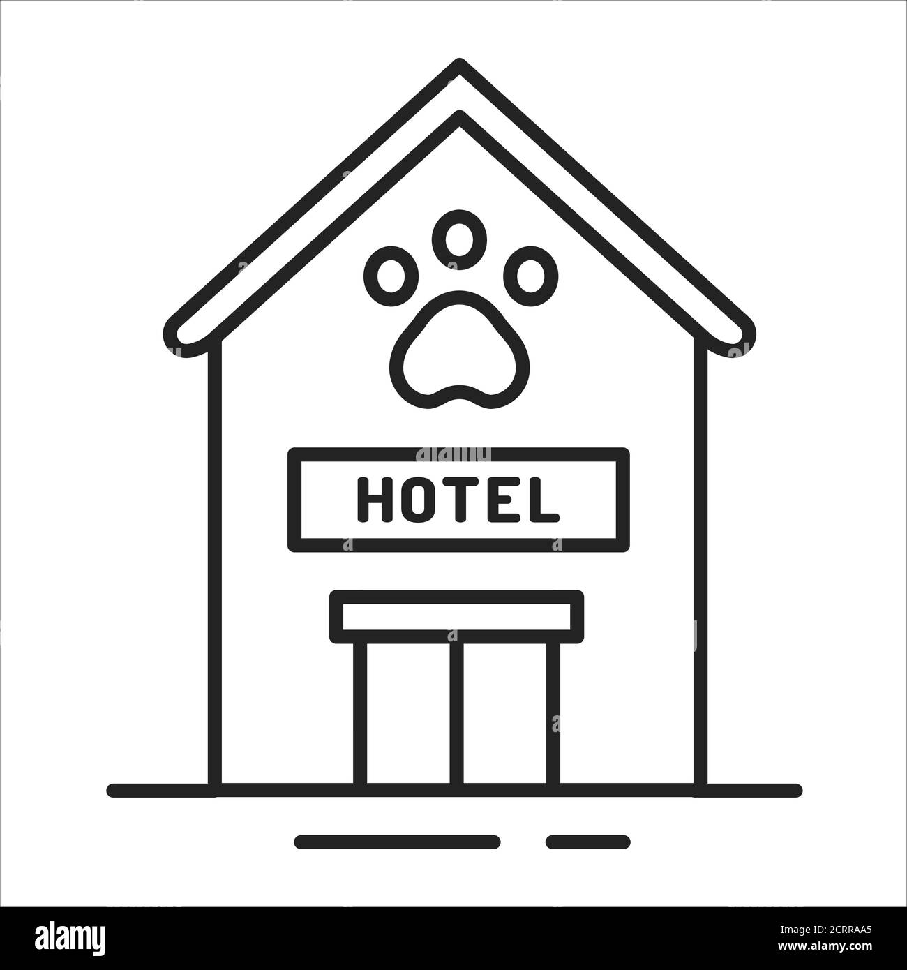 Symbol für die schwarze Linie des Tierhotels. Ort, an dem Menschen ihre Haustiere zum Zeitpunkt der Abreise lassen können. Piktogramm für Webseite, mobile App, Promo. UI-UX-GUI Stock Vektor Symbol für die schwarze Linie des Tierhotels. Ort, an dem Menschen ihre Haustiere zum Zeitpunkt der Abreise lassen können. Piktogramm für Webseite, mobile App, Promo. UI-UX-GUI Stock Vektor
