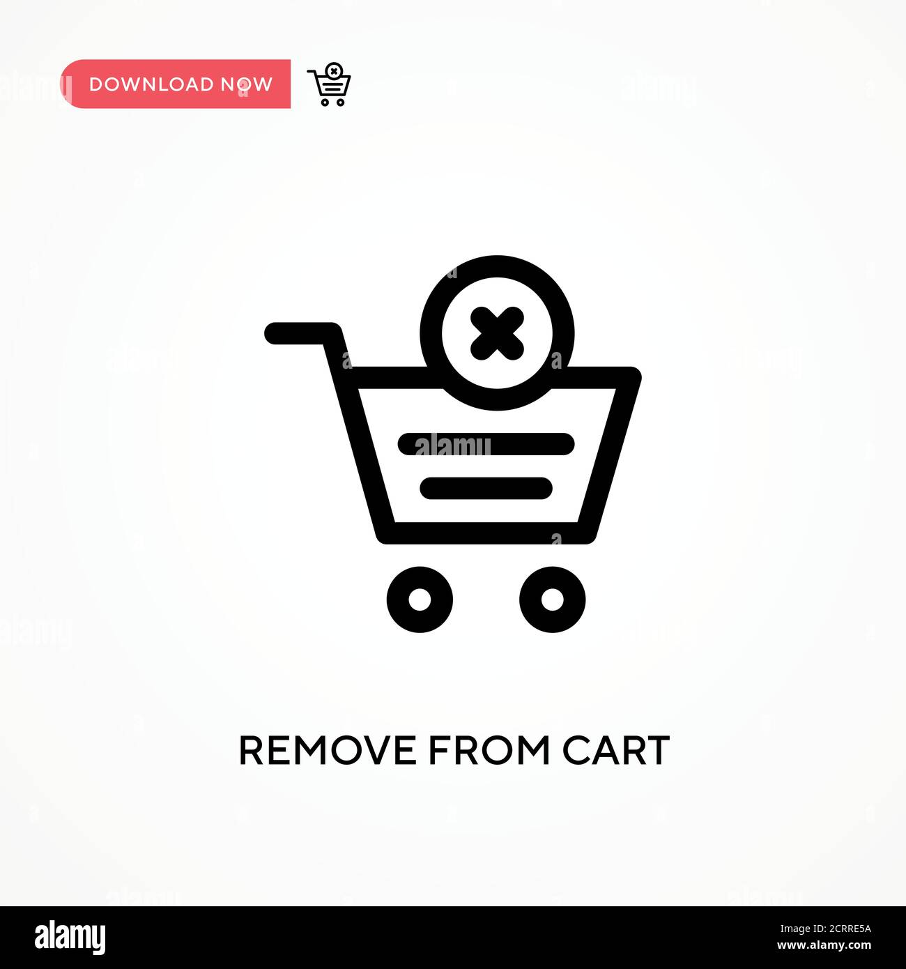 Einfaches Vektorsymbol aus dem Warenkorb entfernen. Moderne, einfache flache Vektor-Illustration für Website oder mobile App Stock Vektor