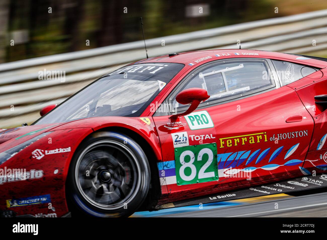 Le Mans, Frankreich. September 2020. 82 Bourdais S.bastien (Fra), Gounon Jules (Fra), Pla Olivier (Fra), Risi Competizione, Ferrari 488 GTE Evo, Aktion während der 2020 24 Stunden von Le Mans, 7. Lauf der FIA-Langstrecken-Weltmeisterschaft 2019-20 auf dem Circuit des 24 Heures du Mans, vom 16. Bis 20. September, 2020 in Le Mans, Frankreich - Foto Fr. d. ric Le Floc...h / DPPI Kredit: LM/DPPI/Frederic Le Floc H/Alamy Live News Stockfoto