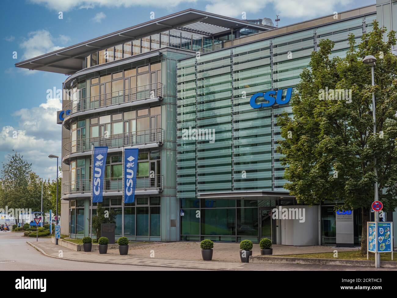München, 16. August 2020: Neuer Sitz der konservativen Christlich-Sozialpartei - CSU in München Stockfoto