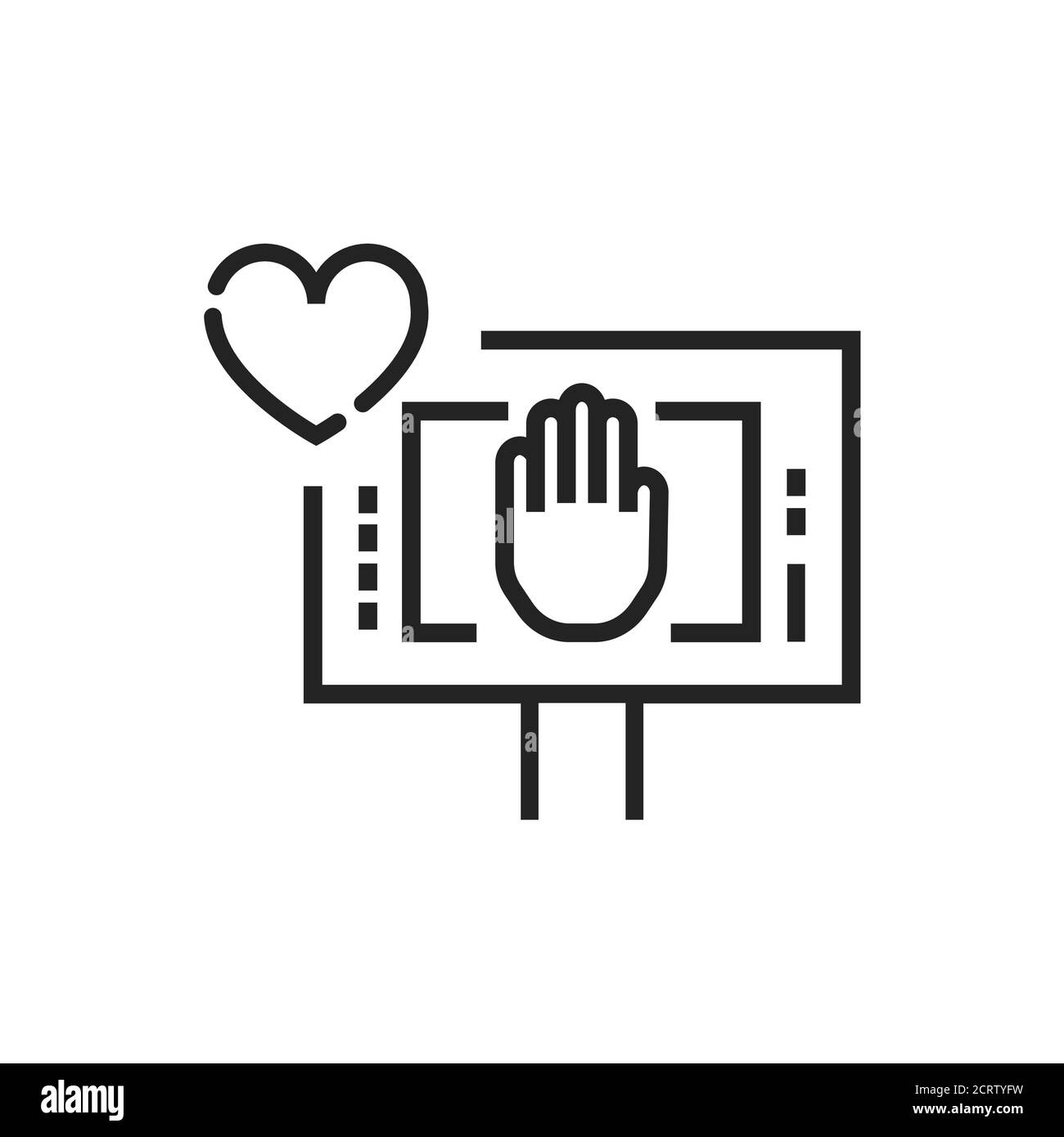 Gewaltfreier Widerstand Linie schwarzes Symbol. Anti-Kriegs-Bewegung. Friedlicher Protest. Piktogramm für Webseite, mobile App, Promo. Bearbeitbare Kontur Stock Vektor