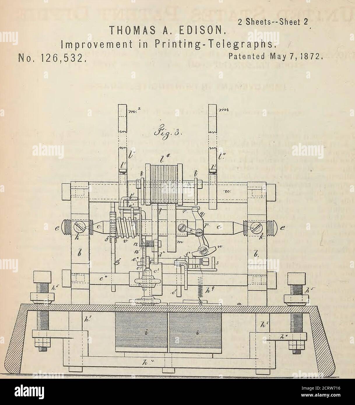 Sammlung Von Us-Patenten, Die Thomas A. Edison, 1869-1884 Erteilt Wurden.  Am Photch/Thosraphicco. A/.Y. (Osboknes Pfloclss.) ^ A. Bis Ens  Am.photovthoesflphk Co. Nx-Verlust Oder Hes Fftocj-Ss.} 126,533 Patentamt  Der Vereinigten Staaten. Thomas