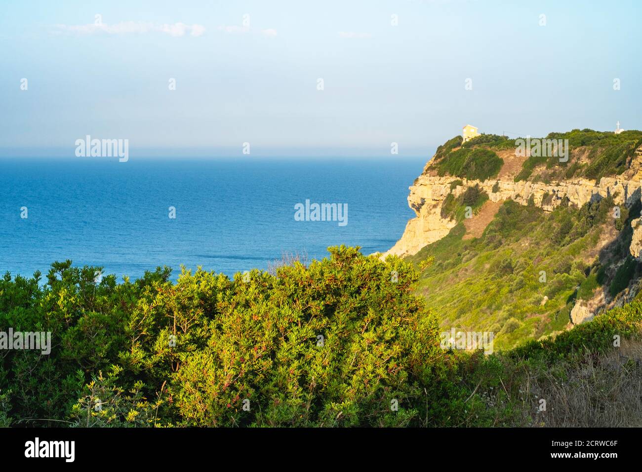 Korfu Agios Stefanos landschaftlich schöner Meerblick Stockfoto