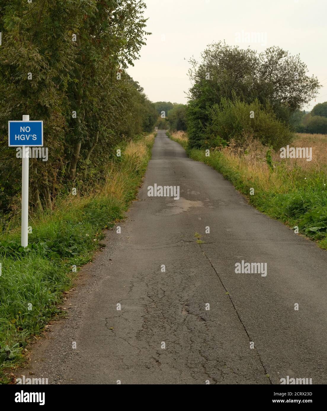 September 2020 - kein LKW-Schild in Sharpham, Somerset, England, UK. In Der Nähe Von Glastonbury Stockfoto