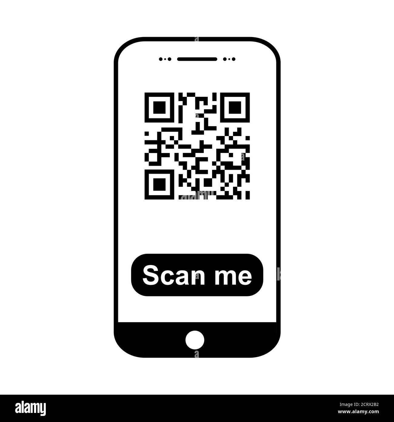 Mobil Scan Flat-Symbol auf weißem Hintergrund isoliert. QR Code Reader Vektor Illustration . Stock Vektor