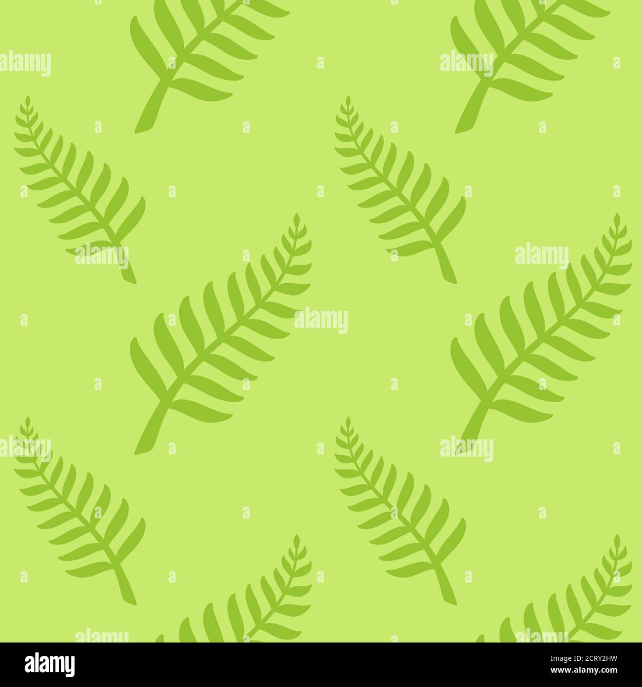 Farnblatt nahtloses Muster. Grün wiederholenden Hintergrund der silbernen Farn Blätter Silhouette. Vektorgrafik. Stock Vektor