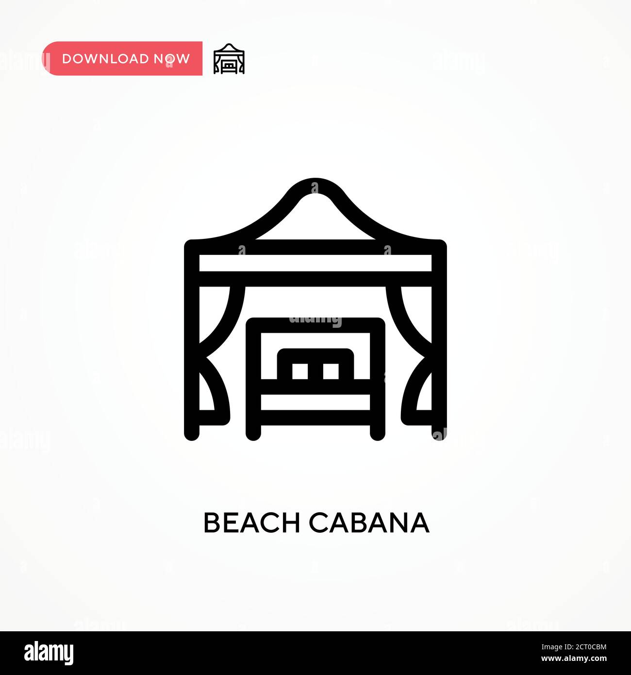 Strand Cabana einfache Vektor-Symbol. Moderne, einfache flache Vektor-Illustration für Website oder mobile App Stock Vektor